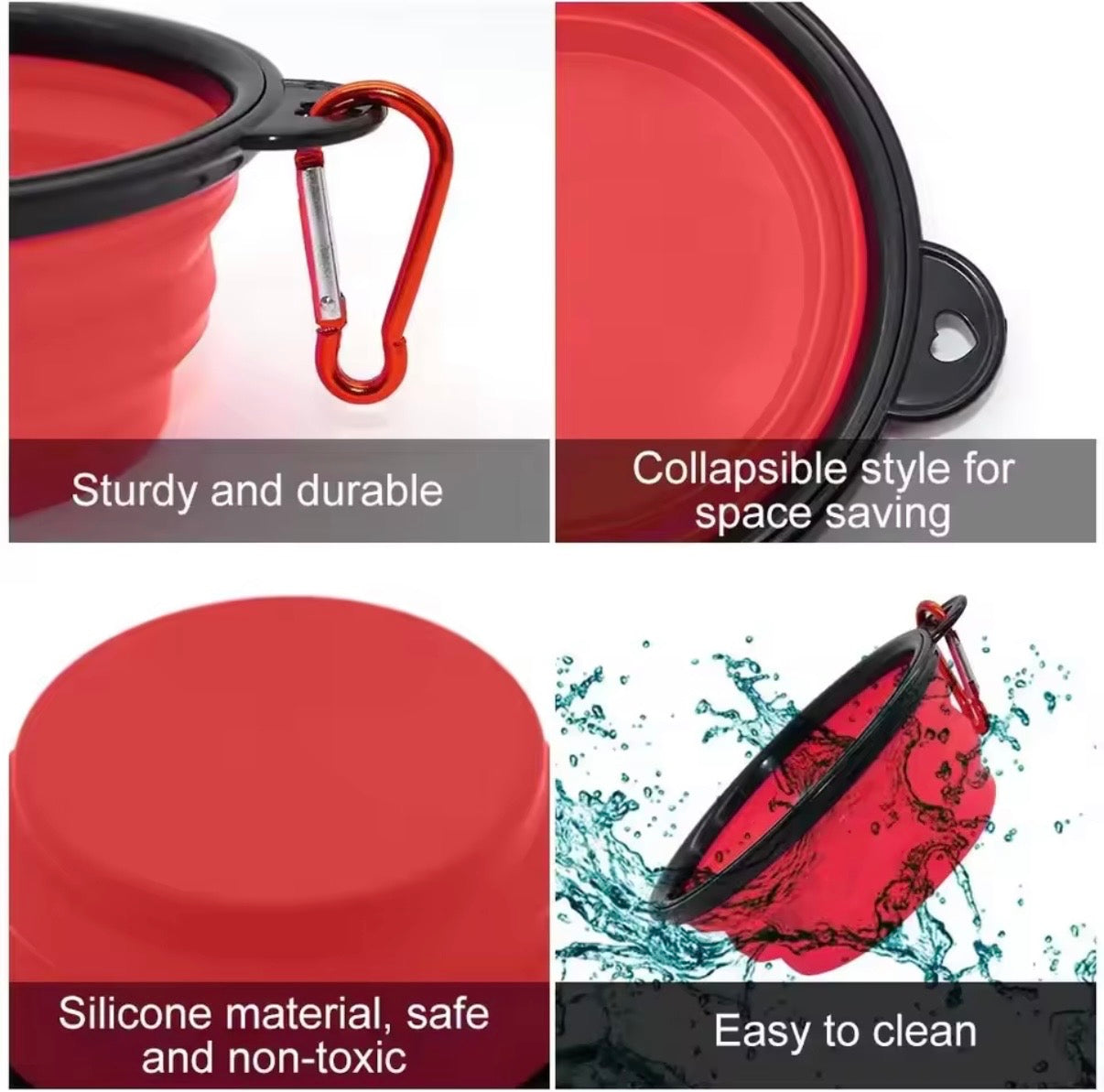 Gamelle pliante chien ou chat en silicone 350ml