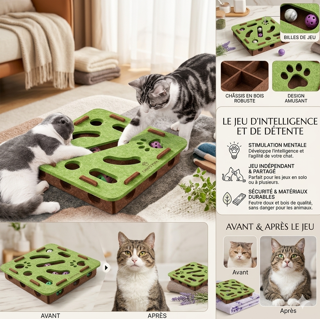 Jouet de puzzle en feutre pour chat